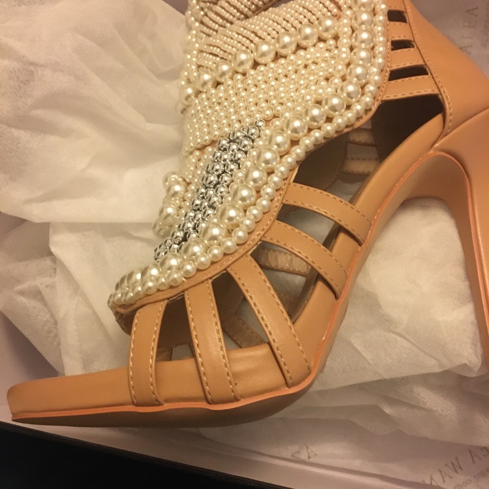 Azalea Wang Pearl Heels called Blame It On Me Stiletto Heels.